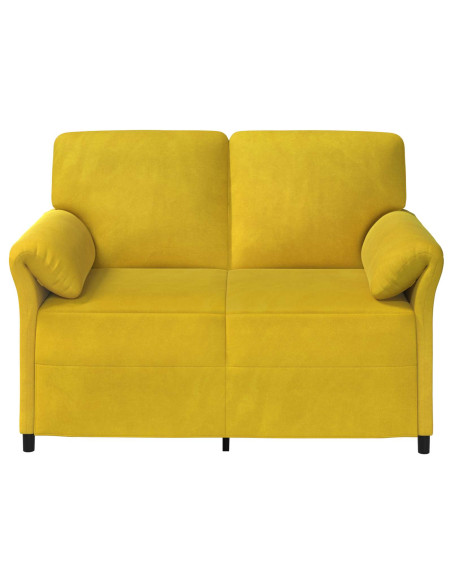 Divano a 2 Posti Giallo 138 x 83 x 95 cm Velluto