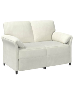 Divano a 2 Posti Crema 138 x 83 x 95 cm Velluto 2