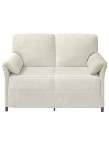 Divano a 2 Posti Crema 138 x 83 x 95 cm Velluto