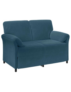 Divano a 2 Posti Blu 138 x 83 x 95 cm Velluto 2