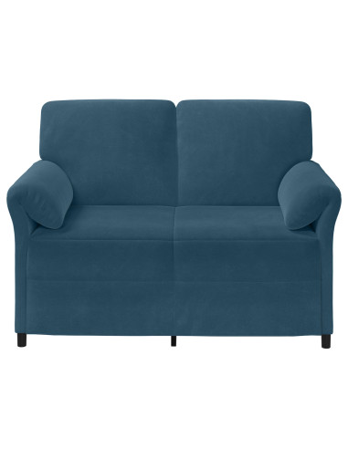 Divano a 2 Posti Blu 138 x 83 x 95 cm Velluto