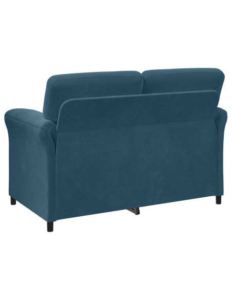 Divano a 2 Posti Blu 138 x 83 x 95 cm Velluto