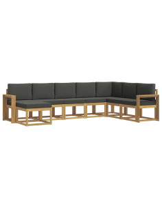 Set di divani da esterno con cuscino 8 pcs Bianco e Antracite 2