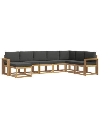 Set di divani da esterno con cuscino 8 pcs Bianco e Antracite