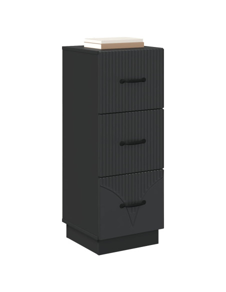 Mobile con Cassetti Nero 33 x 34,5 x 87 cm Legno ingegnerizzato