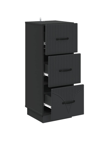 Mobile con Cassetti Nero 33 x 34,5 x 87 cm Legno ingegnerizzato