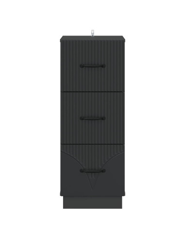 Mobile con Cassetti Nero 33 x 34,5 x 87 cm Legno ingegnerizzato