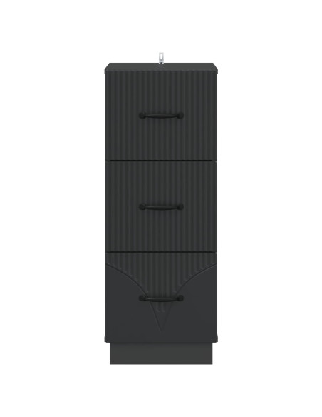 Mobile con Cassetti Nero 33 x 34,5 x 87 cm Legno ingegnerizzato