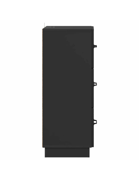 Mobile con Cassetti Nero 33 x 34,5 x 87 cm Legno ingegnerizzato