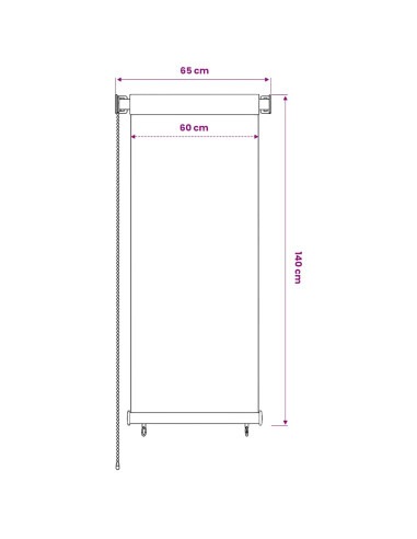 Tenda a Rullo per Esterni Crema 60x140 cm in HDPE