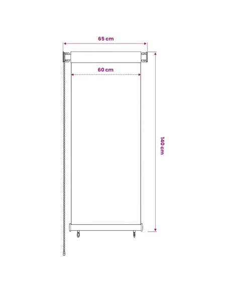 Tenda a Rullo per Esterni Crema 60x140 cm in HDPE