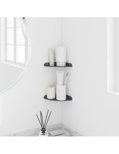 Mensola sospesa con lo scaffale 2 pcs Antracite 15 x 15 x 2 cm