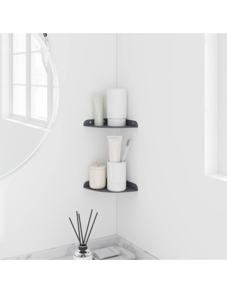 Mensola sospesa con lo scaffale 2 pcs Antracite 15 x 15 x 2 cm
