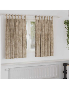 Tende in Velluto con tende 2 pcs Champagne 140 x 140 cm Velluto