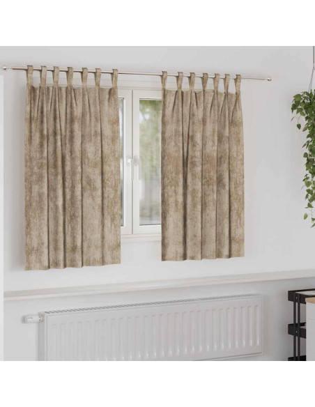 Tende in Velluto con tende 2 pcs Champagne 140 x 140 cm Velluto