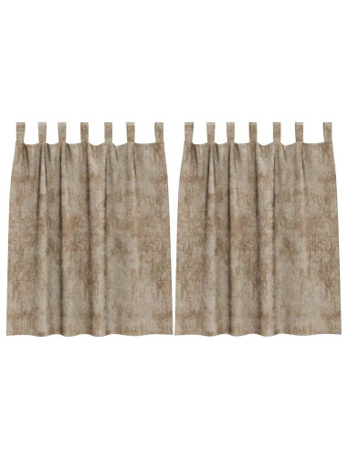 Tende in Velluto con tende 2 pcs Champagne 140 x 140 cm Velluto
