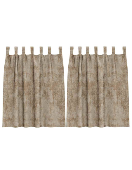 Tende in Velluto con tende 2 pcs Champagne 140 x 140 cm Velluto