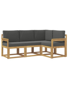 Set di divani da esterno con cuscino 4 pcs Bianco e Antracite 2