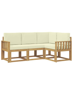 Set di divani da esterno 4 pcs Bianco e Crema 2