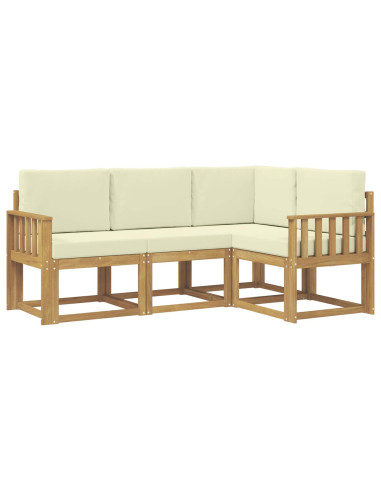 Set di divani da esterno 4 pcs Bianco e Crema