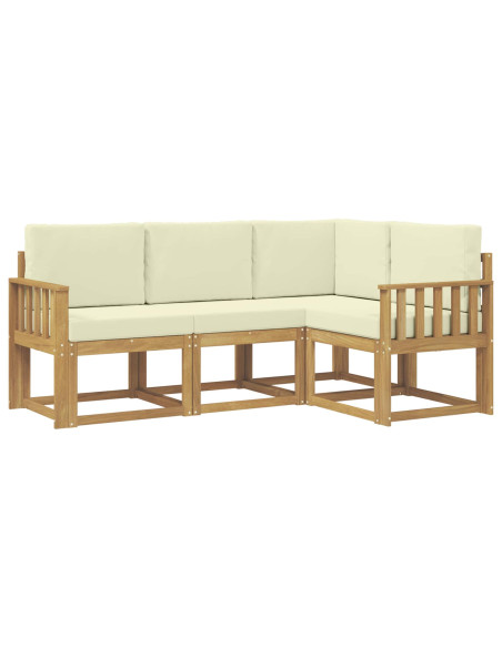 Set di divani da esterno 4 pcs Bianco e Crema