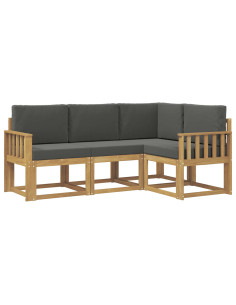 Set di divani da esterno con cuscino 4 pcs Bianco e Antracite 2