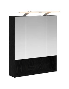 Mobiletto per specchio da bagno Rovere Nero 60 x 14.5 x 70 cm 2