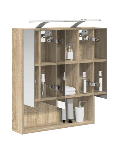 Mobiletto per specchio da bagno Rovere Sonoma 60 x 14.5 x 70 cm