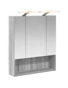 Mobiletto per specchio da bagno Grigio Sonoma 60 x 14.5 x 70 cm 2