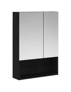 Mobiletto per specchio da bagno Rovere Nero 50 x 14,5 x 70 cm 2