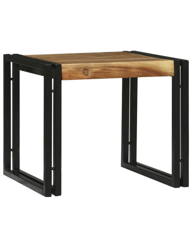Tavolino da salotto 2 pcs Marrone Legno di Acacia Massello