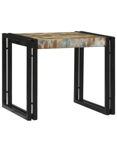 Tavolino da salotto 2 pcs Multicolore Legno Recuperato Massello