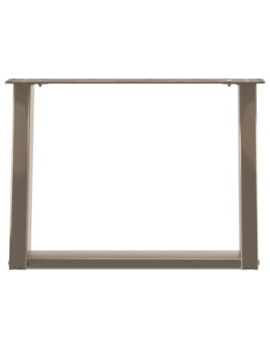 Gambe per Tavolino da Caffè a Forma di U 2 pz Acciaio Naturale 70x(42-43) cm Acciaio