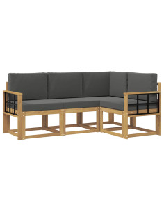 Set di divani da esterno con cuscino 4 pcs Bianco e Antracite 2