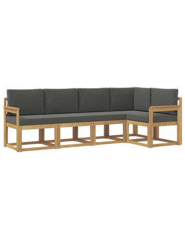 Set di divani da esterno con cuscino 5 pcs Bianco e Antracite