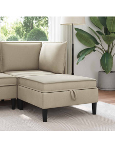 Pouf con Storage Sabbia Velluto