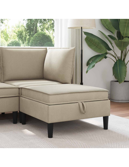 Pouf con Storage Sabbia Velluto