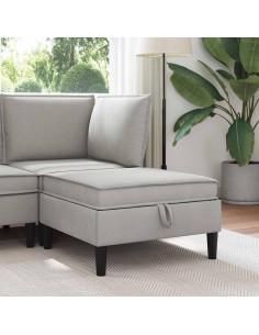 Pouf con Storage Grigio chiaro Velluto