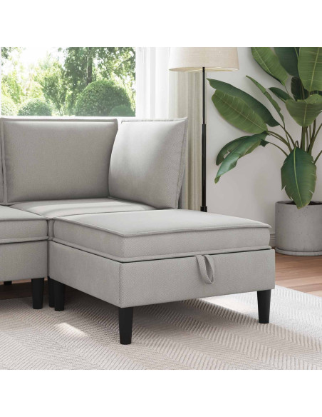 Pouf con Storage Grigio chiaro Velluto