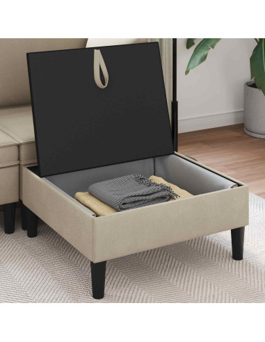 Pouf con Storage Sabbia Velluto