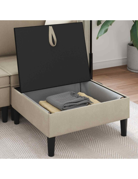 Pouf con Storage Sabbia Velluto