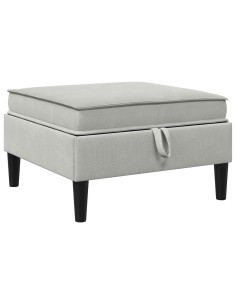 Pouf con Storage Grigio chiaro Velluto 2
