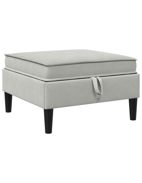 Pouf con Storage Grigio chiaro Velluto