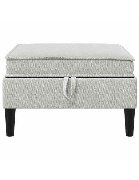 Pouf con Storage Grigio chiaro Velluto