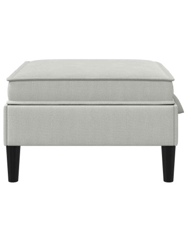 Pouf con Storage Grigio chiaro Velluto