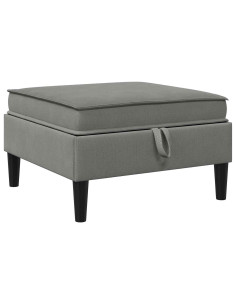 Pouf con Storage Grigio scuro Velluto 2