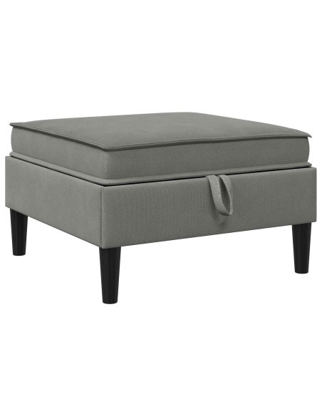 Pouf con Storage Grigio scuro Velluto