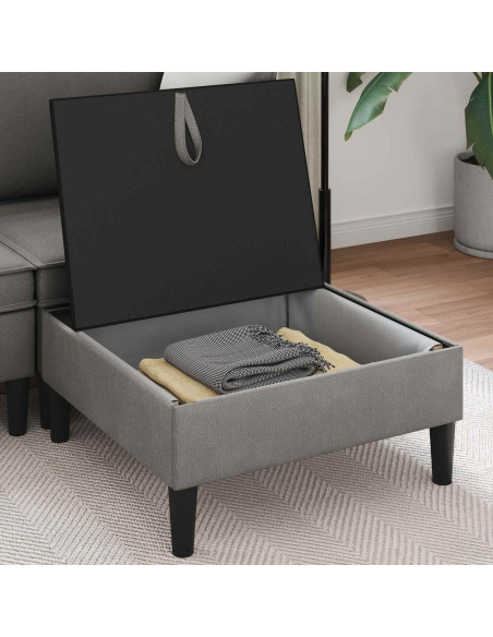 Pouf con Storage Grigio scuro Velluto