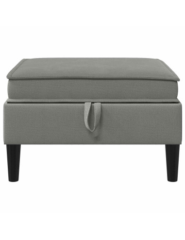 Pouf con Storage Grigio scuro Velluto