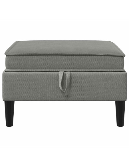 Pouf con Storage Grigio scuro Velluto